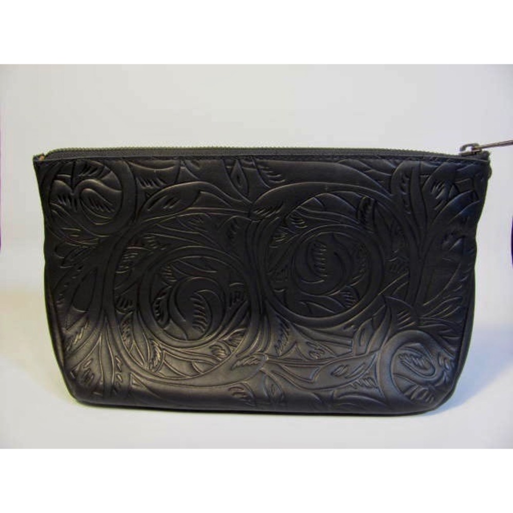 The Sak Cosmetic Clutch Embossed Black Like New